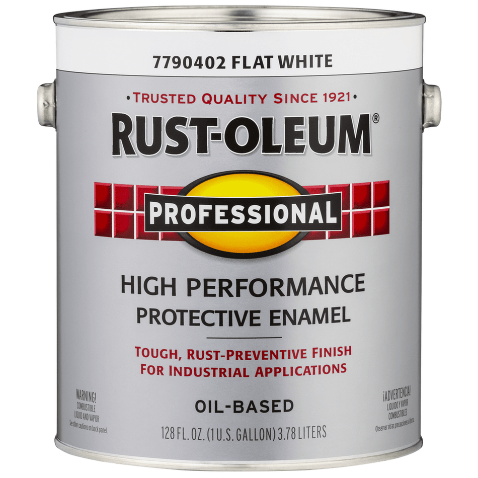 Rust-Oleum Professional 7790402 High Performance Protective Enamel, Flat White, 1 Gallon (Case of 2)