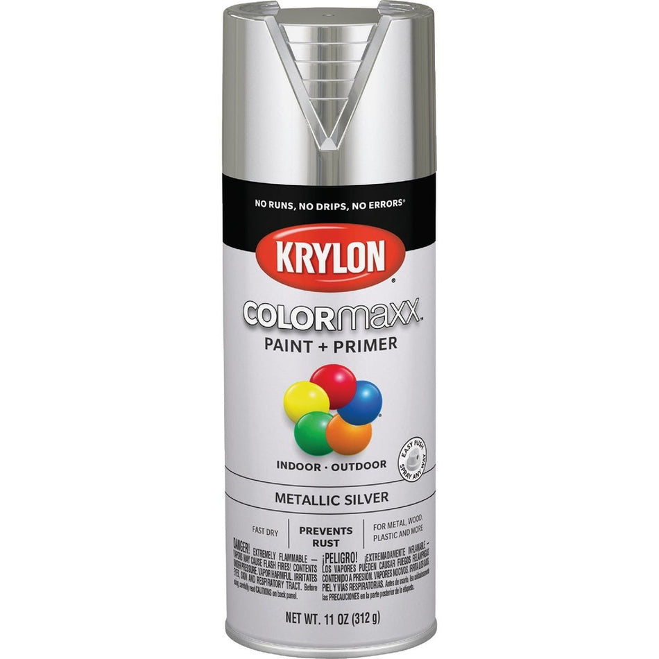 Krylon K05590007 COLORmaxx Spray Paint, Metallic Silver, 11 oz.