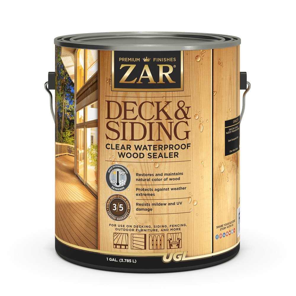 Sika 832901 Zar Deck & Siding Clear Waterproof Wood Sealer, One Gallon