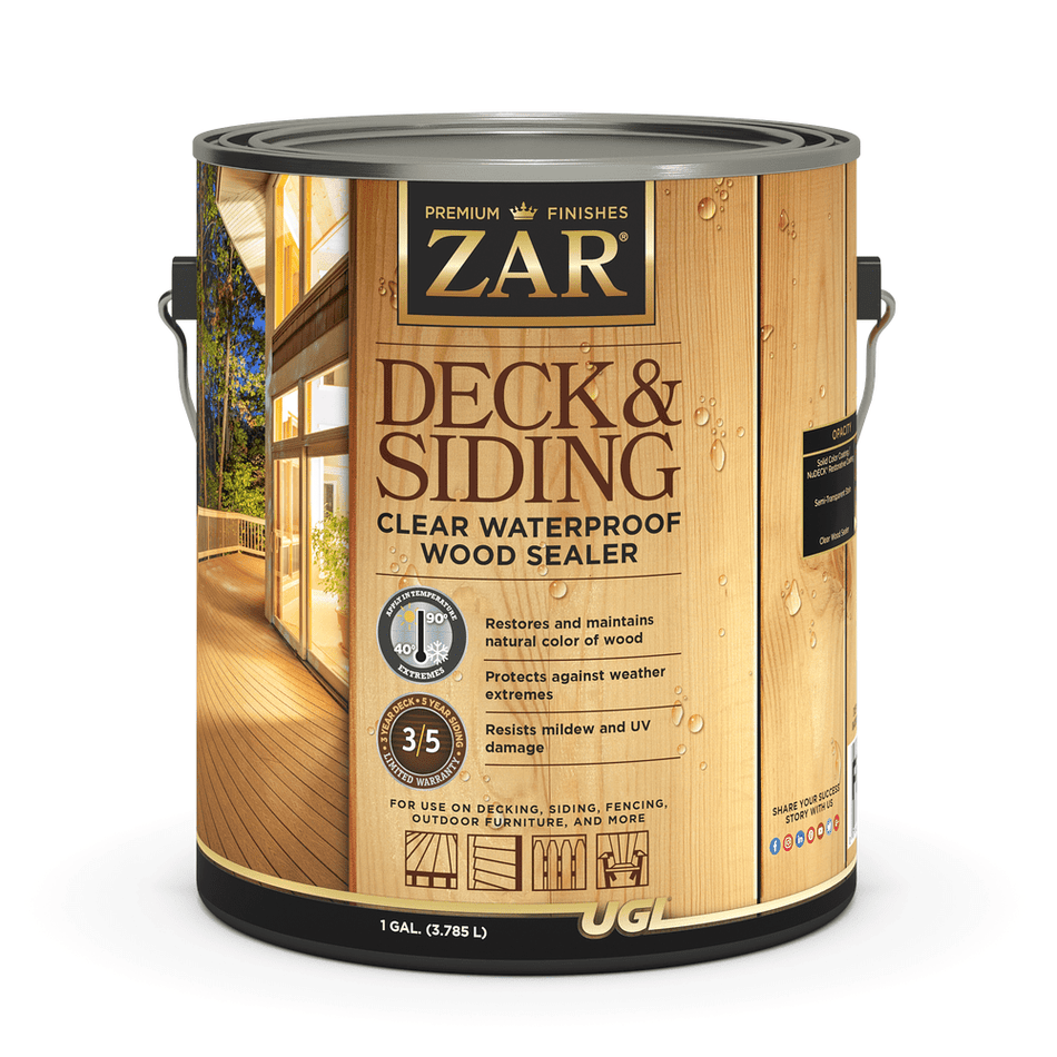 Sika 832901 Zar Deck & Siding Clear Waterproof Wood Sealer, One Gallon