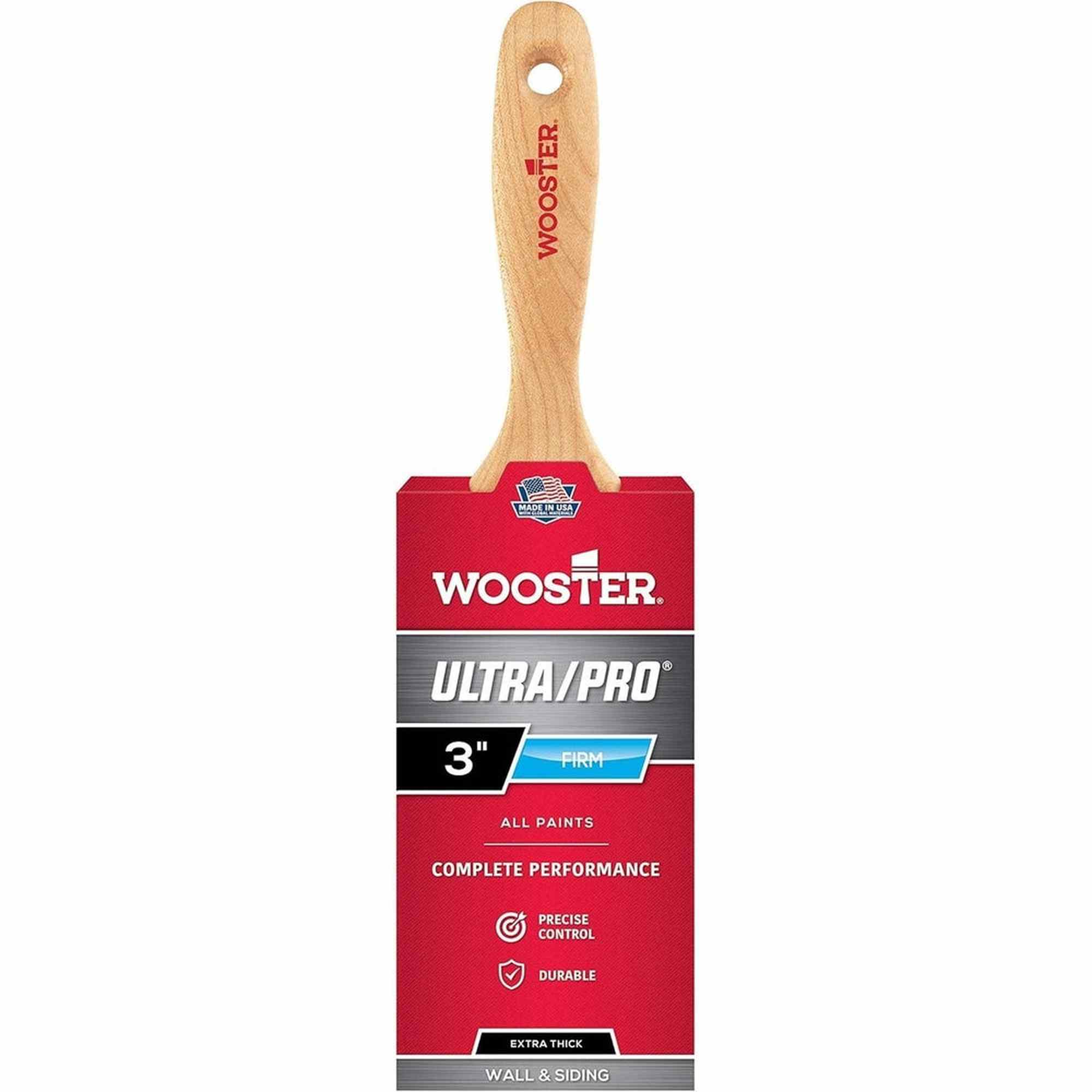 Wooster 4173 Ultra/Pro Firm Extra-Thick Flat Beavertail Brush, 3" (Case of 6)