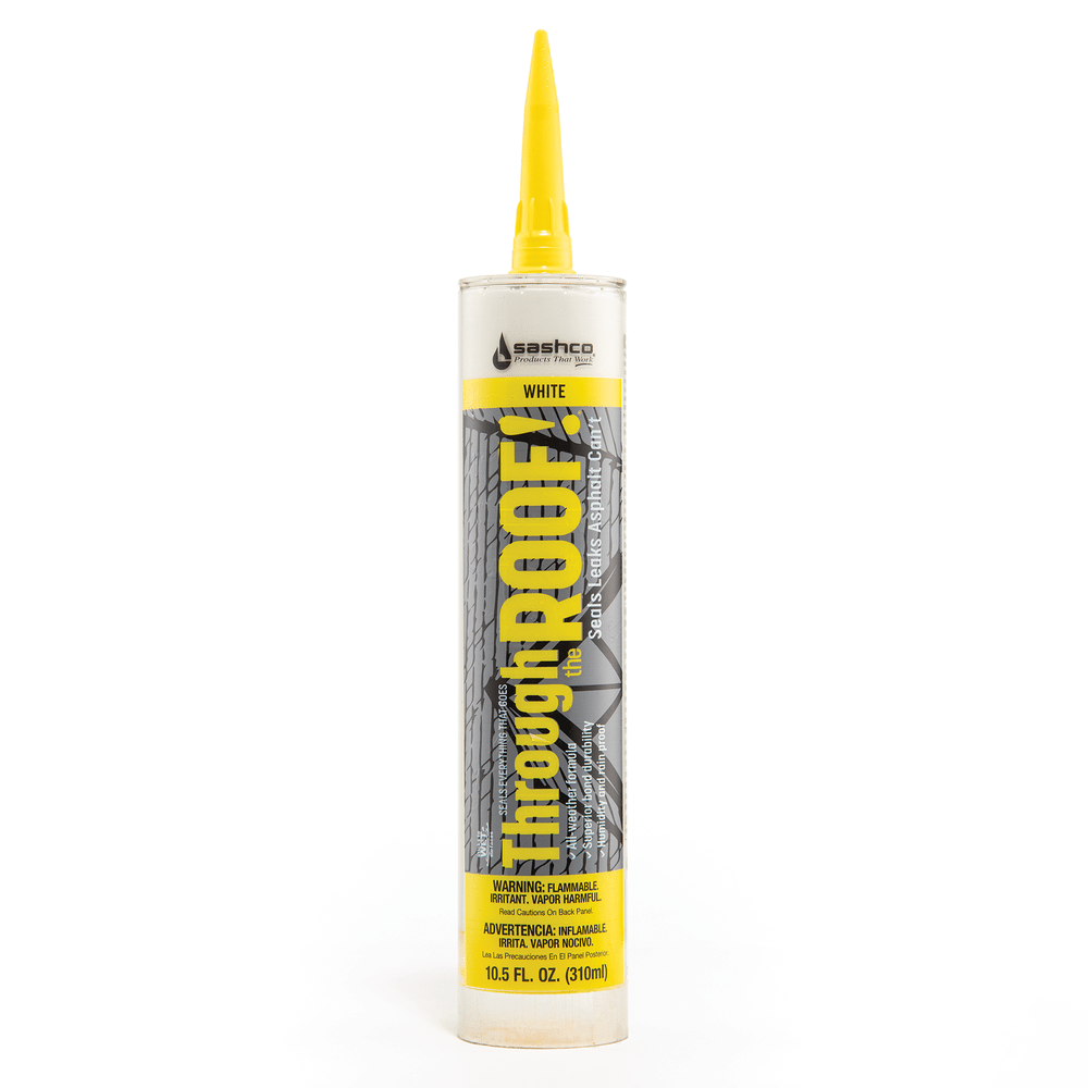 Sashco 14030 Through The Roof! Waterproof Sealant, White, 10.5 fl. oz. Cartridge
