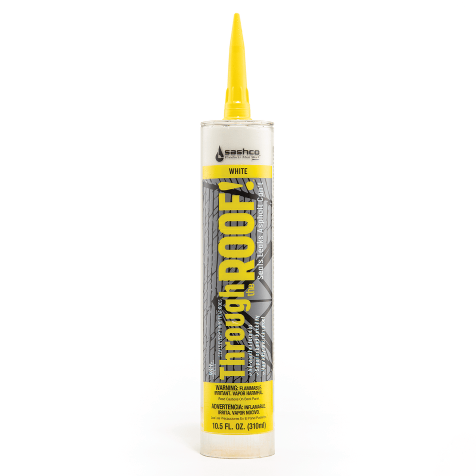 Sashco 14030 Through The Roof! Waterproof Sealant, White, 10.5 fl. oz. Cartridge