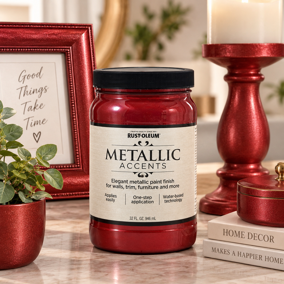 Rust-Oleum Metallic Accents Paint – Scarlet Red – 1 Quart
