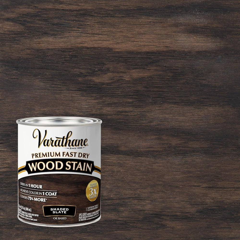Rust-Oleum Varathane 391499 Premium Fast Dry Wood Stain, Shaded Slate, 1 Quart