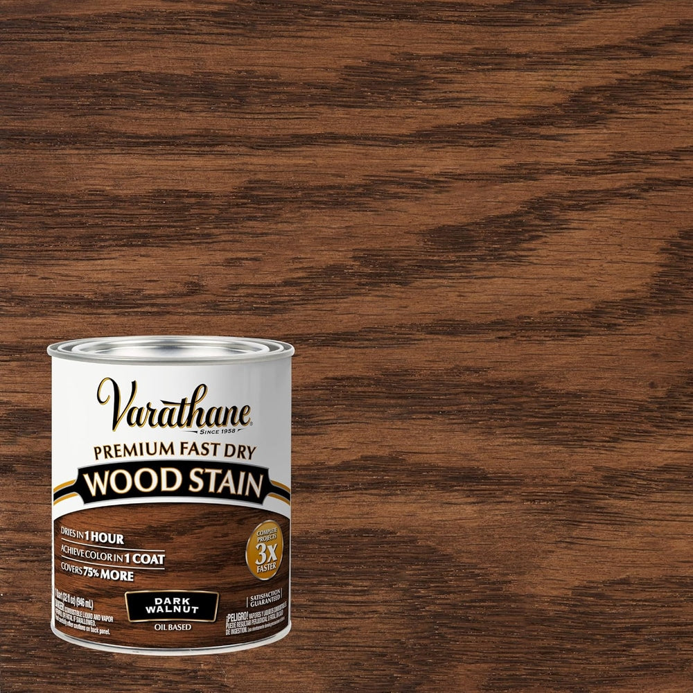 Rust-Oleum Varathane 262006 Premium Fast Dry Wood Stain, Dark Walnut, 1 Quart