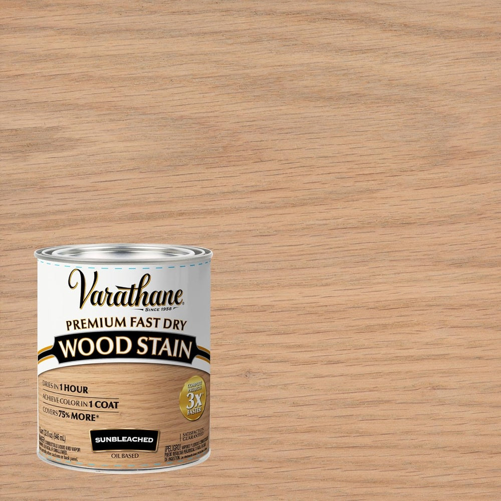 Rust-Oleum Varathane 262011 Premium Fast Dry Wood Stain, Sunbleached, 1 Quart