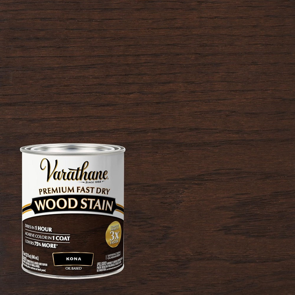 Rust-Oleum Varathane 262010 Premium Fast Dry Wood Stain, Kona, 1 Quart