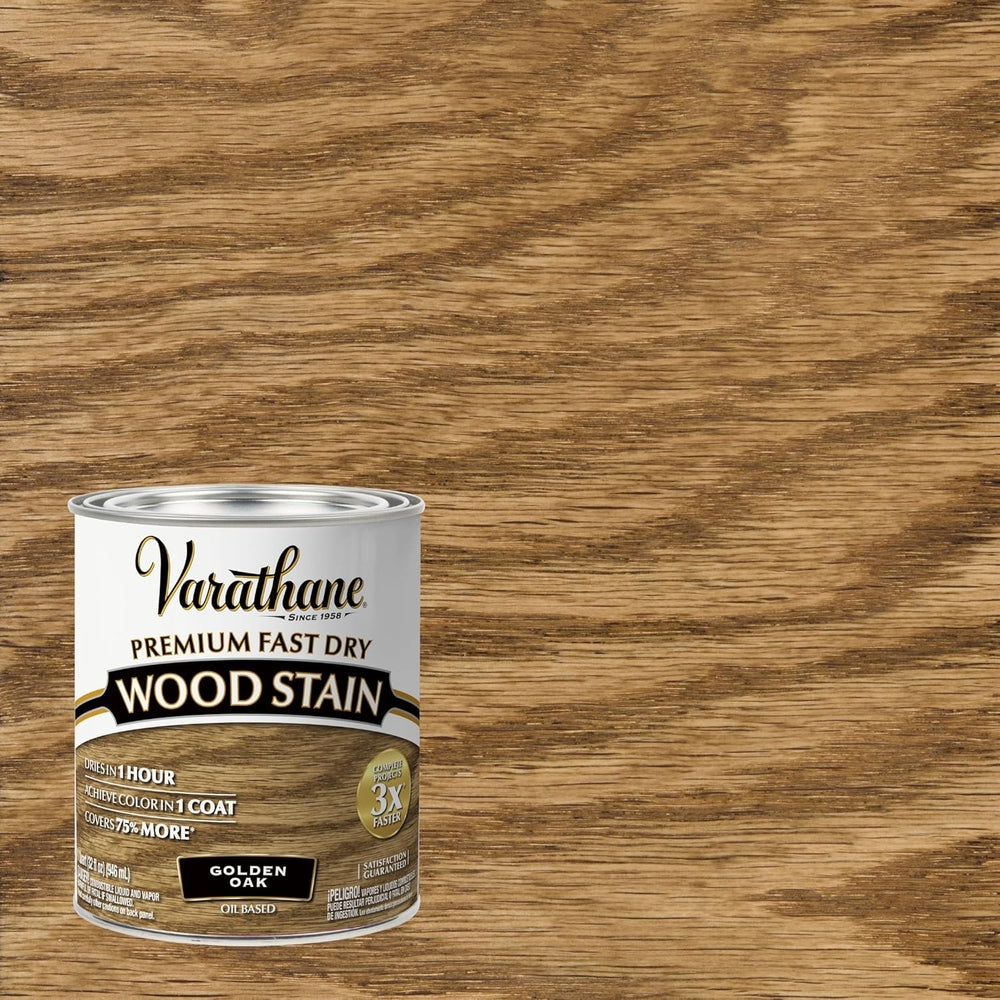 Rust-Oleum Varathane 262003 Premium Fast Dry Wood Stain, Golden Oak, 1 Quart
