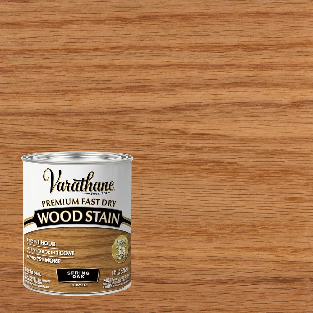 Rust-Oleum Varathane 262004 Premium Fast Dry Wood Stain, Spring Oak, 1 Quart