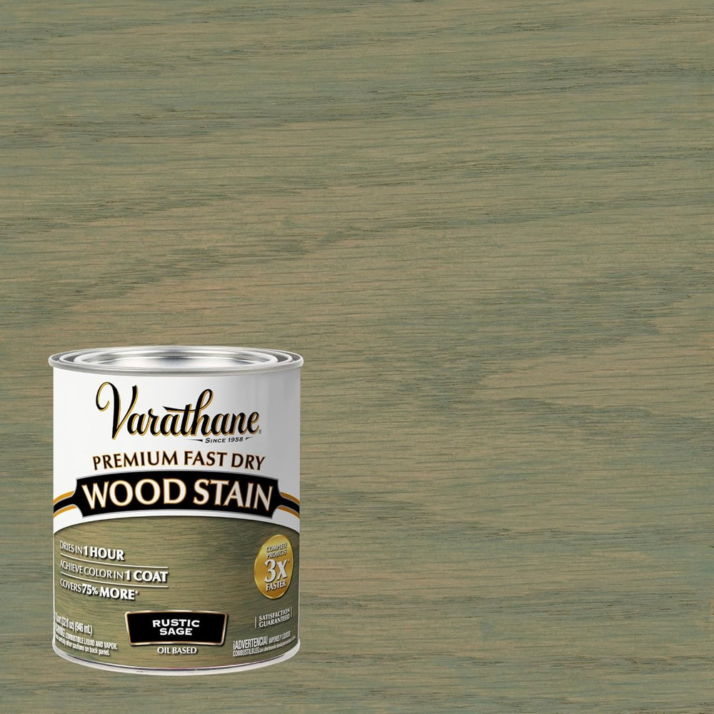 Rust-Oleum Varathane 297426 Premium Fast Dry Wood Stain, Rustic Sage, 1 Quart