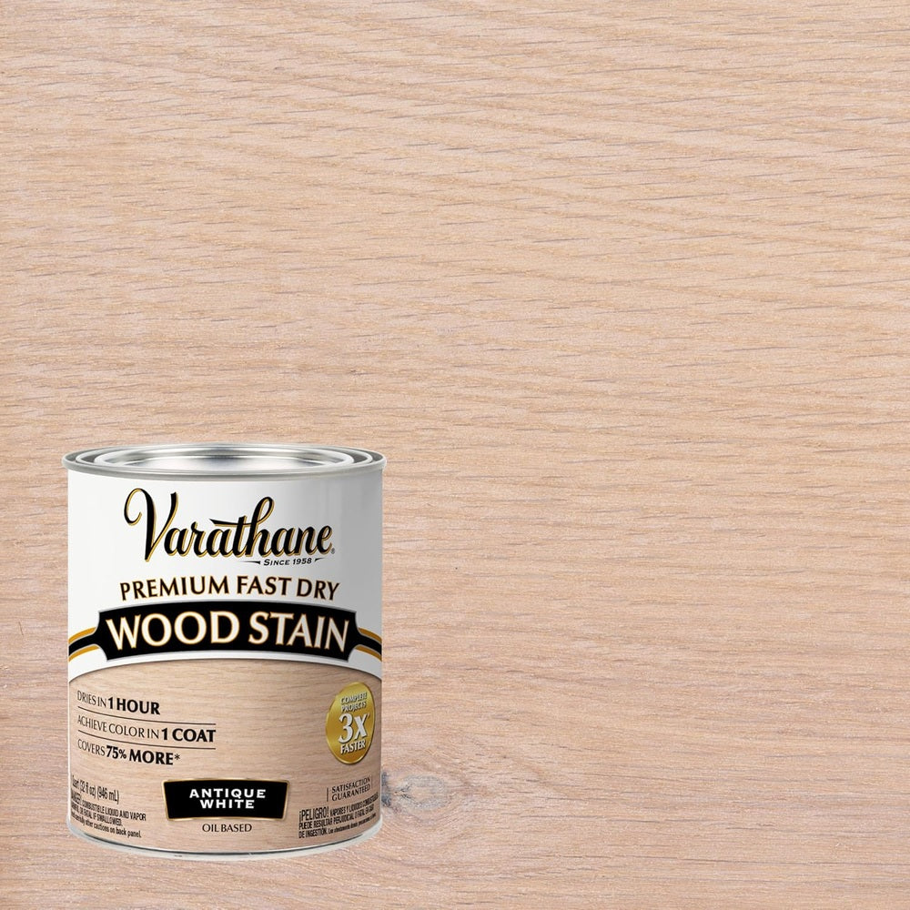 Rust-Oleum Varathane 297424 Premium Fast Dry Wood Stain, Antique White, 1 Quart