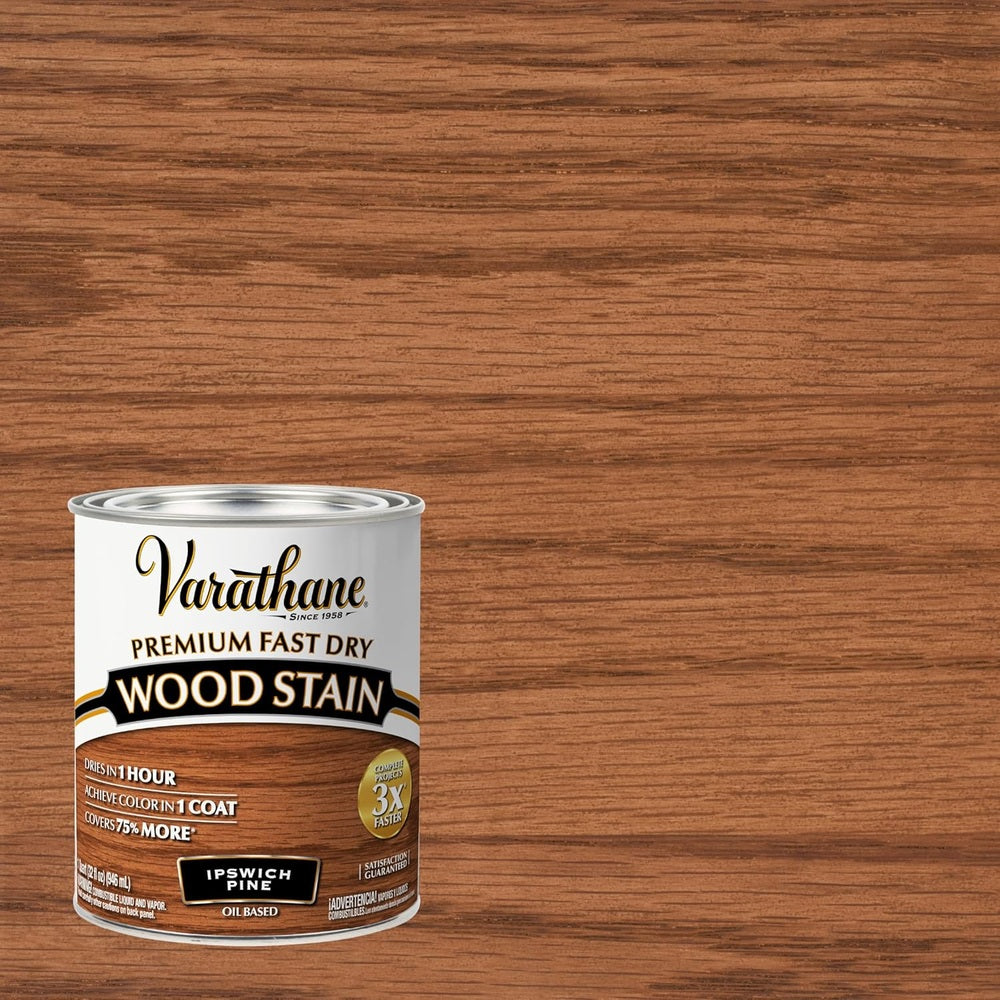 Rust-Oleum Varathane 262012 Premium Fast Dry Wood Stain, Ipswich Pine, 1 Quart
