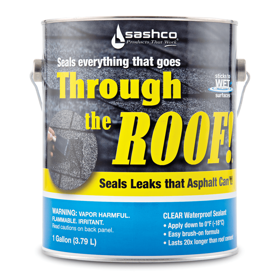 Sashco 14004 Through The Roof! Waterproof Sealant, Clear, 1 Gallon