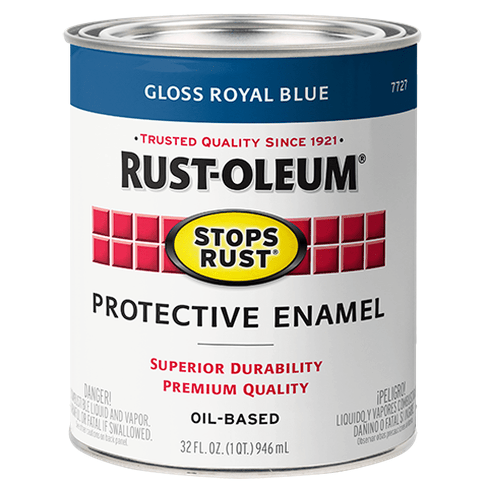 Rust-Oleum Stops Rust 7727502 Protective Enamel, Gloss Royal Blue, 1 Quart