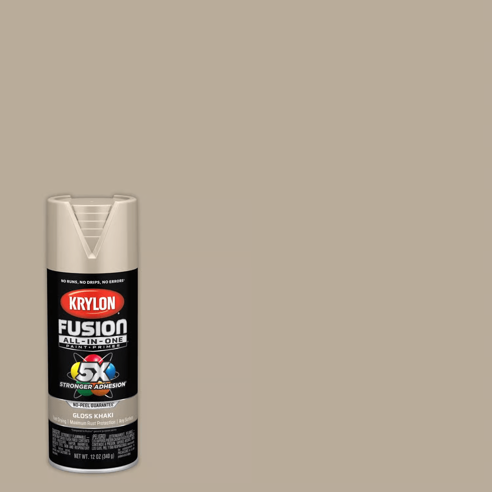 Krylon K02713007 Fusion All-in-One Spray Paint, Gloss Khaki, 12 oz.