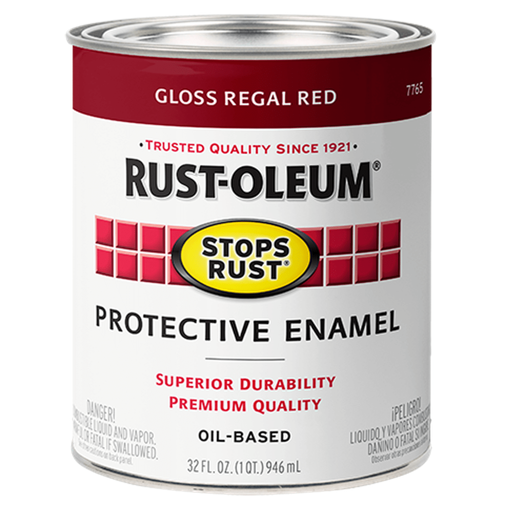 Rust-Oleum Stops Rust 7765502 Protective Enamel, Gloss Regal Red, 1 Quart