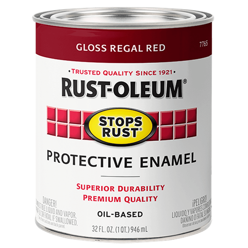 Rust-Oleum Stops Rust 7765502 Protective Enamel, Gloss Regal Red, 1 Quart