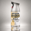 RUST-OLEUM UNIVERSAL METALLIC PAINT & PRIMER IN ONE SPRAY — 11 OZ. — SATIN NICKEL