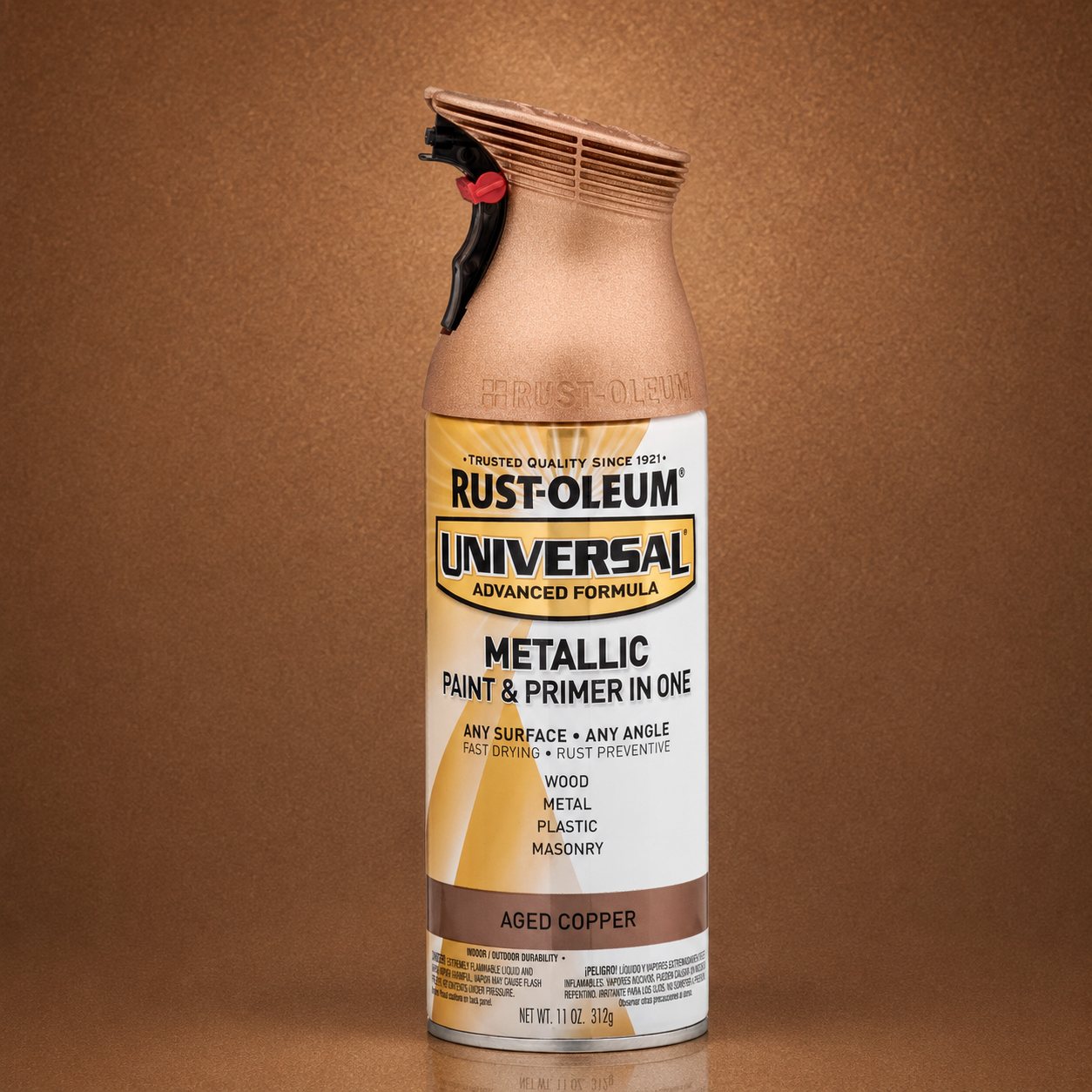 RUST-OLEUM UNIVERSAL METALLIC PAINT & PRIMER IN ONE SPRAY — 11 OZ. — AGED COPPER