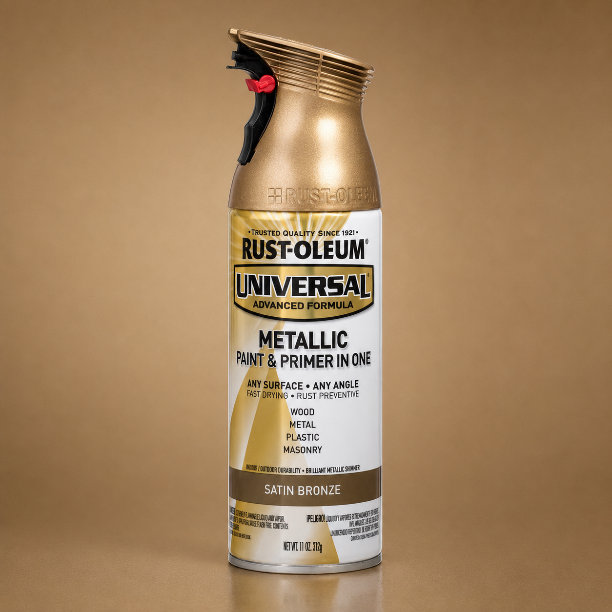 RUST-OLEUM UNIVERSAL METALLIC PAINT & PRIMER IN ONE SPRAY — 11 OZ. — SATIN BRONZE