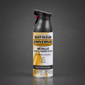 RUST-OLEUM UNIVERSAL METALLIC PAINT & PRIMER IN ONE SPRAY — 11 OZ. — BLACK STAINLESS STEEL