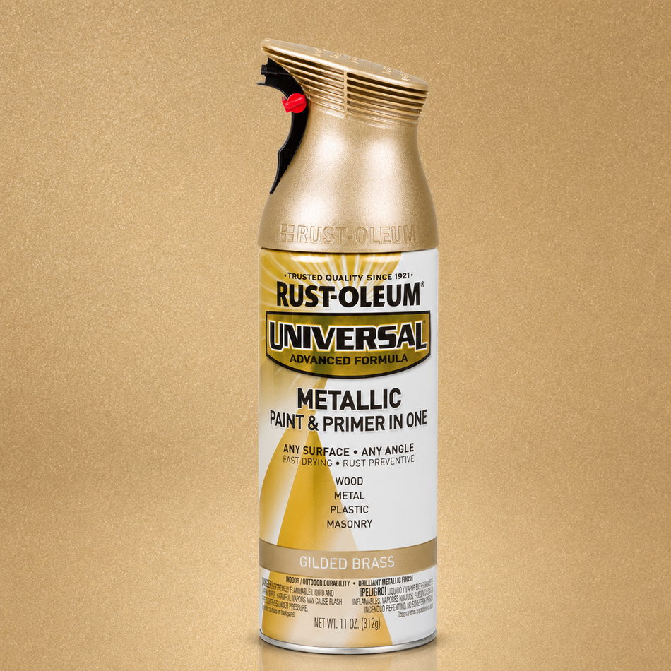 RUST-OLEUM UNIVERSAL METALLIC PAINT & PRIMER IN ONE SPRAY — 11 OZ. — GILDED BRASS
