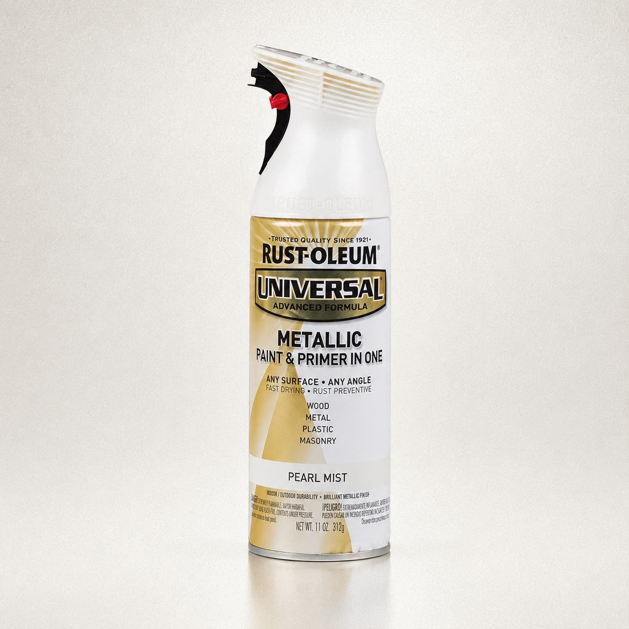 RUST-OLEUM UNIVERSAL METALLIC PAINT & PRIMER IN ONE SPRAY — 11 OZ. — PEARL MIST