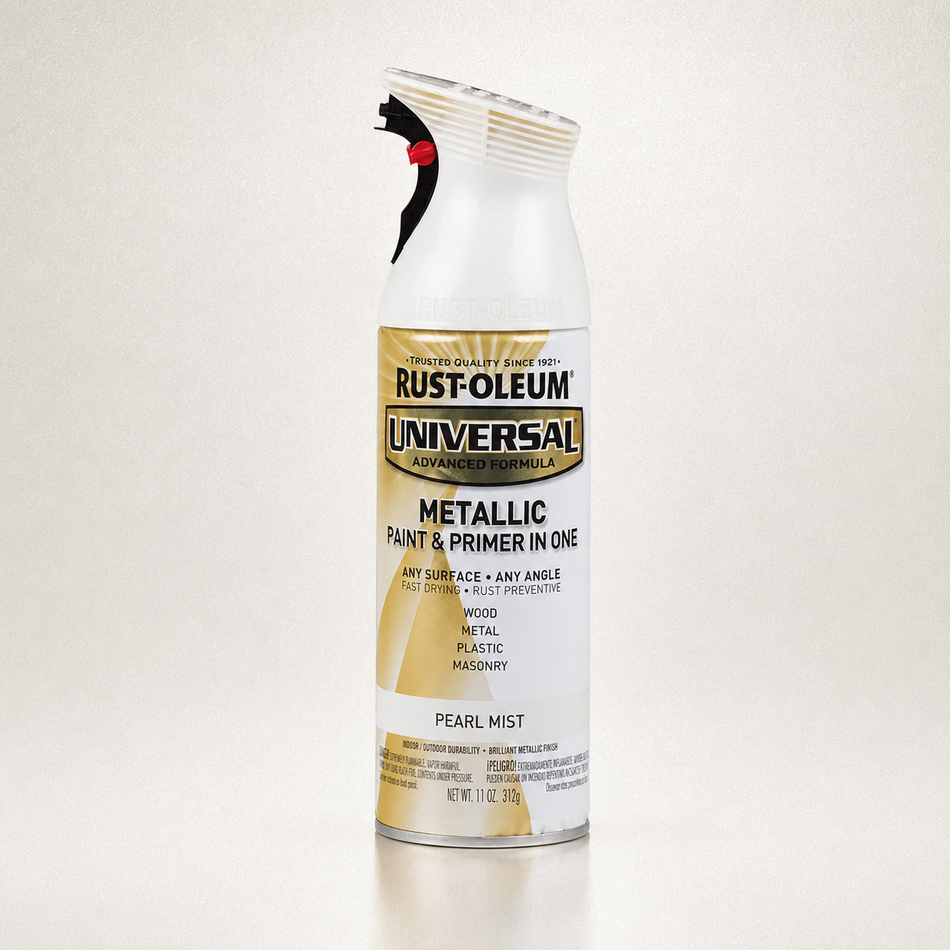 RUST-OLEUM UNIVERSAL METALLIC PAINT & PRIMER IN ONE SPRAY — 11 OZ. — PEARL MIST