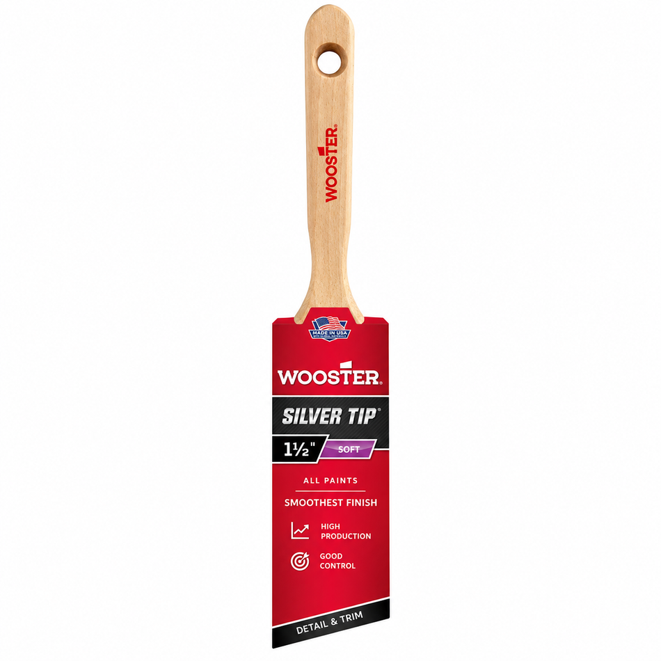 Wooster 5221 1.5" Silver Tip Angle Sash Brush