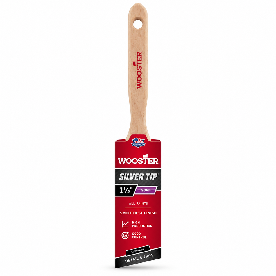 Wooster 5228 1.5" Silver Tip Angle Sash Brush