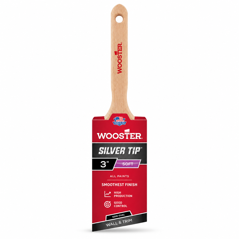 Wooster 5228 3" Silver Tip Angle Sash Brush