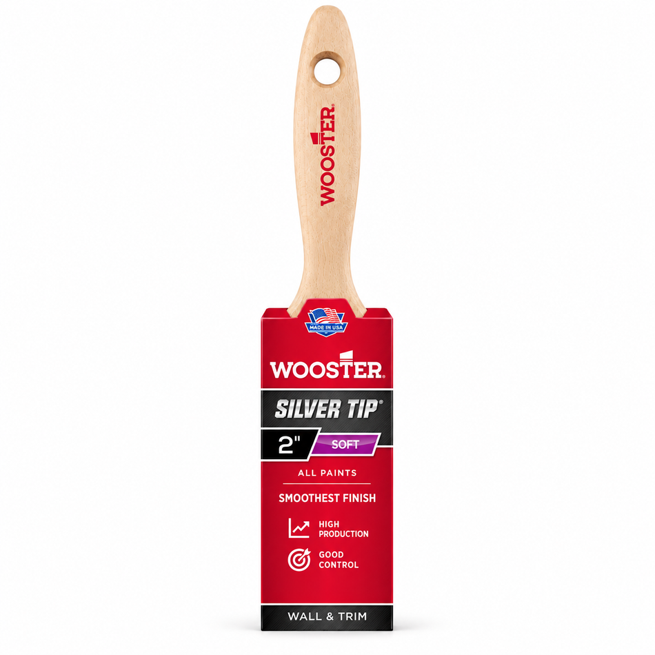 Wooster 5222 2" Silver Tip Flat Beavertail Brush