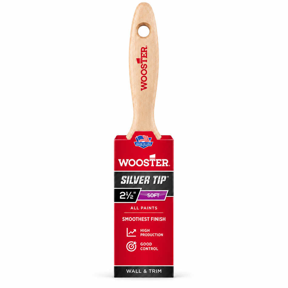 Wooster 5222 2.5" Silver Tip Flat Beavertail Brush
