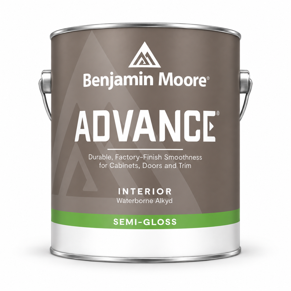Benjamin Moore ADVANCE Interior Waterborne Alkyd Paint – Semi-Gloss, Base 1X, 1 Gallon