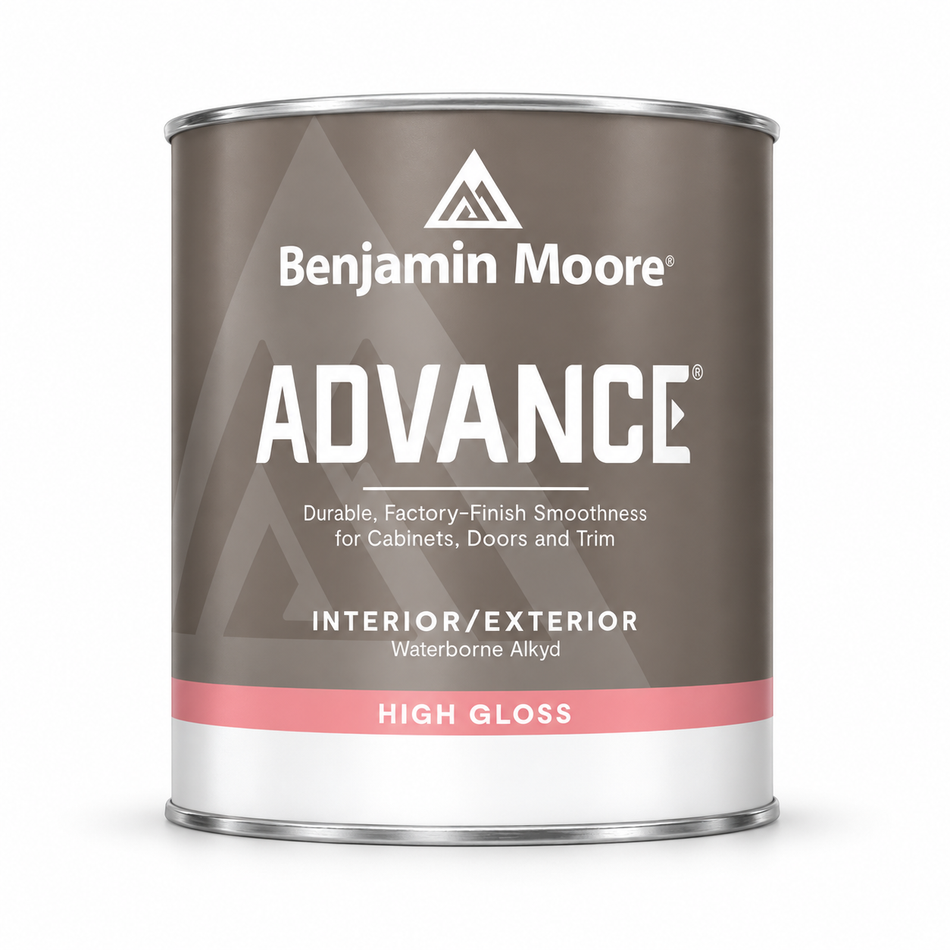 Benjamin Moore ADVANCE Interior/Exterior Waterborne Alkyd Paint – High Gloss, White, 1 Quart