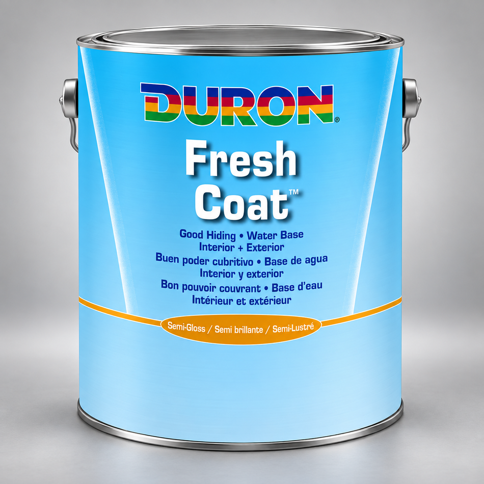 Duron Fresh Coat Interior-Exterior Latex Paint Semi-Gloss White Base 1 Gallon