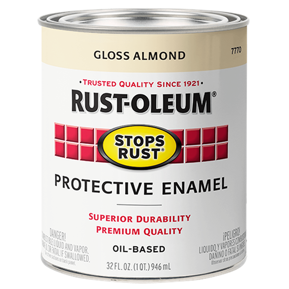 Rust-Oleum Stops Rust 7770502 Protective Enamel, Gloss Almond, 1 Quart