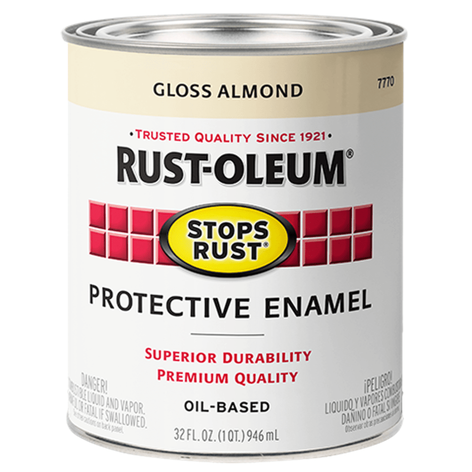 Rust-Oleum Stops Rust 7770502 Protective Enamel, Gloss Almond, 1 Quart
