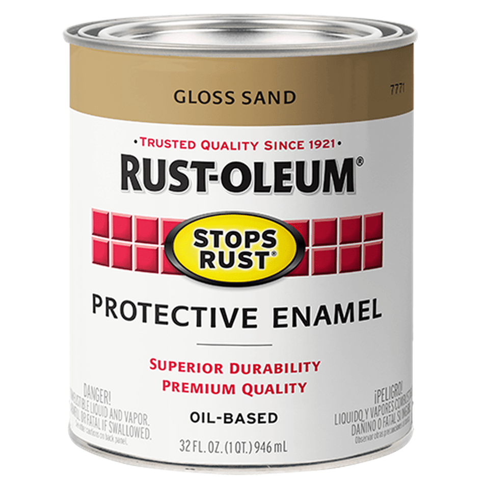 Rust-Oleum Stops Rust 7771502 Protective Enamel, Gloss Sand, 1 Quart
