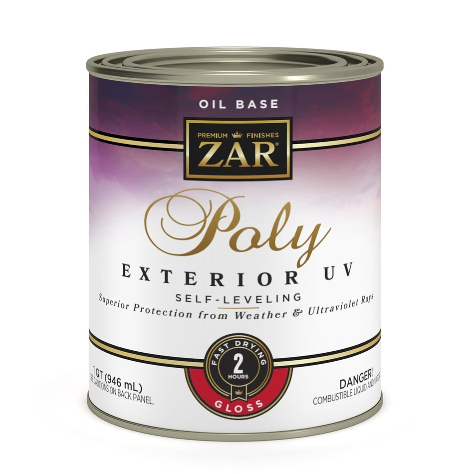 Sika 832715 Zar Oil Base Poly Exterior UV, One Quart, Clear Gloss