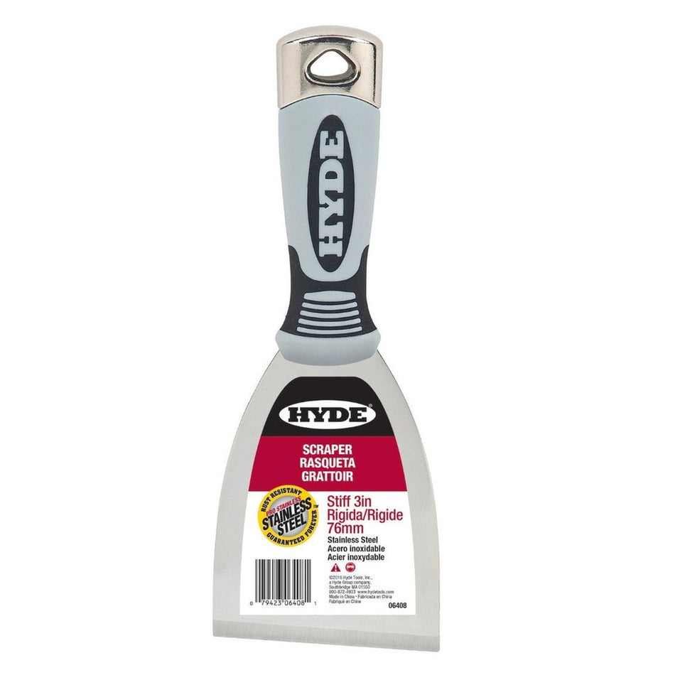 Hyde Tools 06408 3" Stiff Pro Stainless Scraper