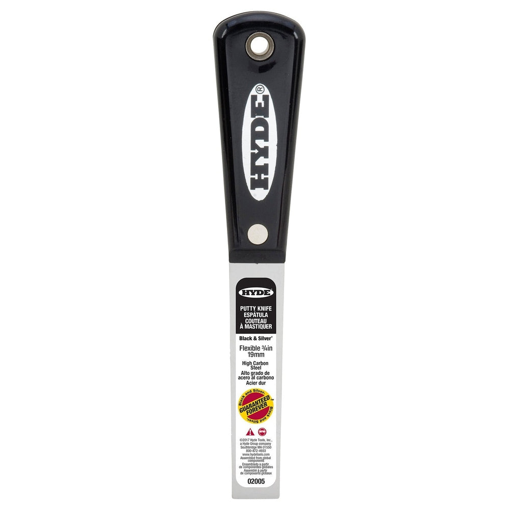 Hyde Tools 02005 ¾" Flexible Black & Silver Putty Knife