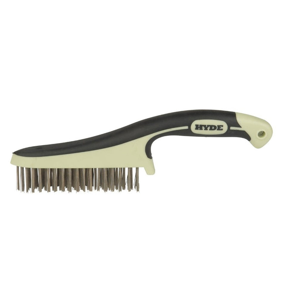 Hyde Tools 46842 MAXXGRIP PRO Stainless Steel Wire Brush, 11"