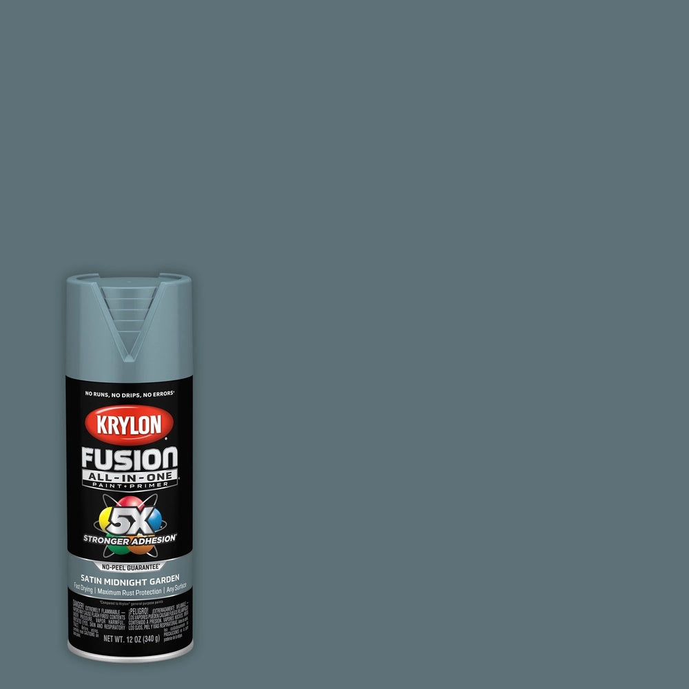 Krylon K02942007 Fusion All-in-One Spray Paint, Satin Midnight Garden, 12 oz.