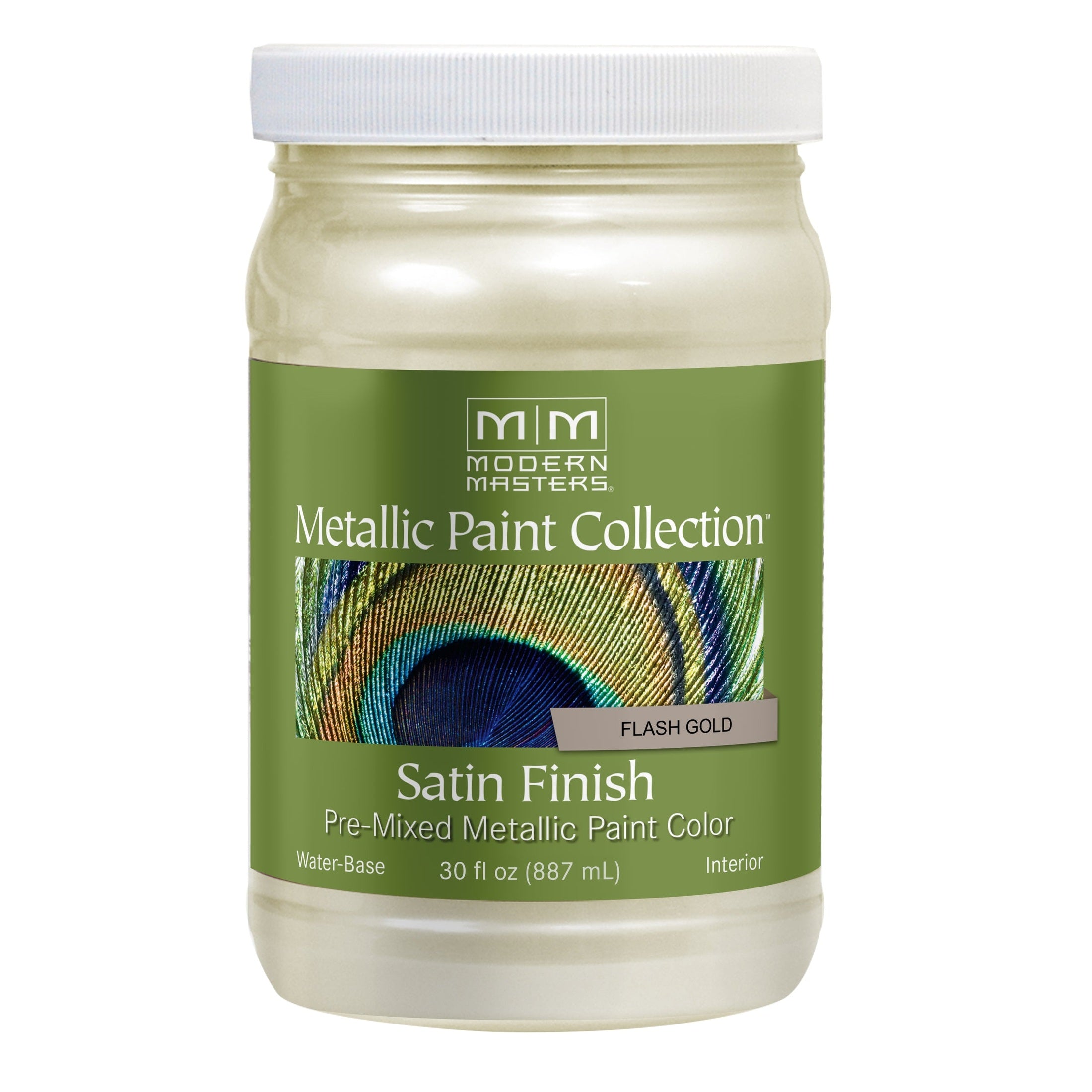 Rust-Oleum Modern Masters ME16432 Metallic Paint, Flash Gold, 32 fl. oz.