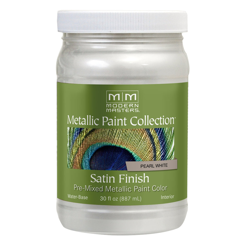 Rust-Oleum Modern Masters ME19632 Metallic Paint, Pearl White, 32 fl. oz.
