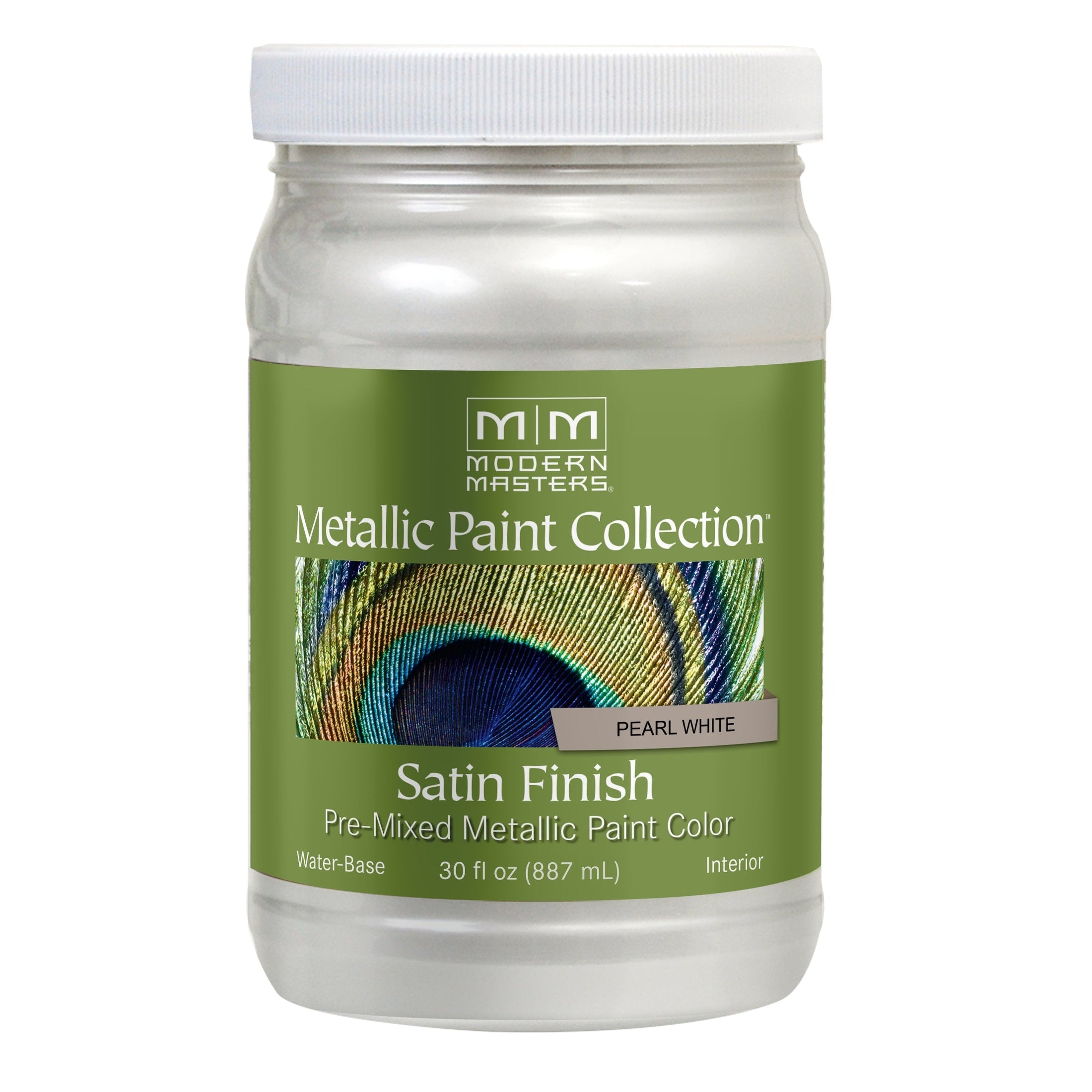 Rust-Oleum Modern Masters ME19632 Metallic Paint, Pearl White, 32 fl. oz.