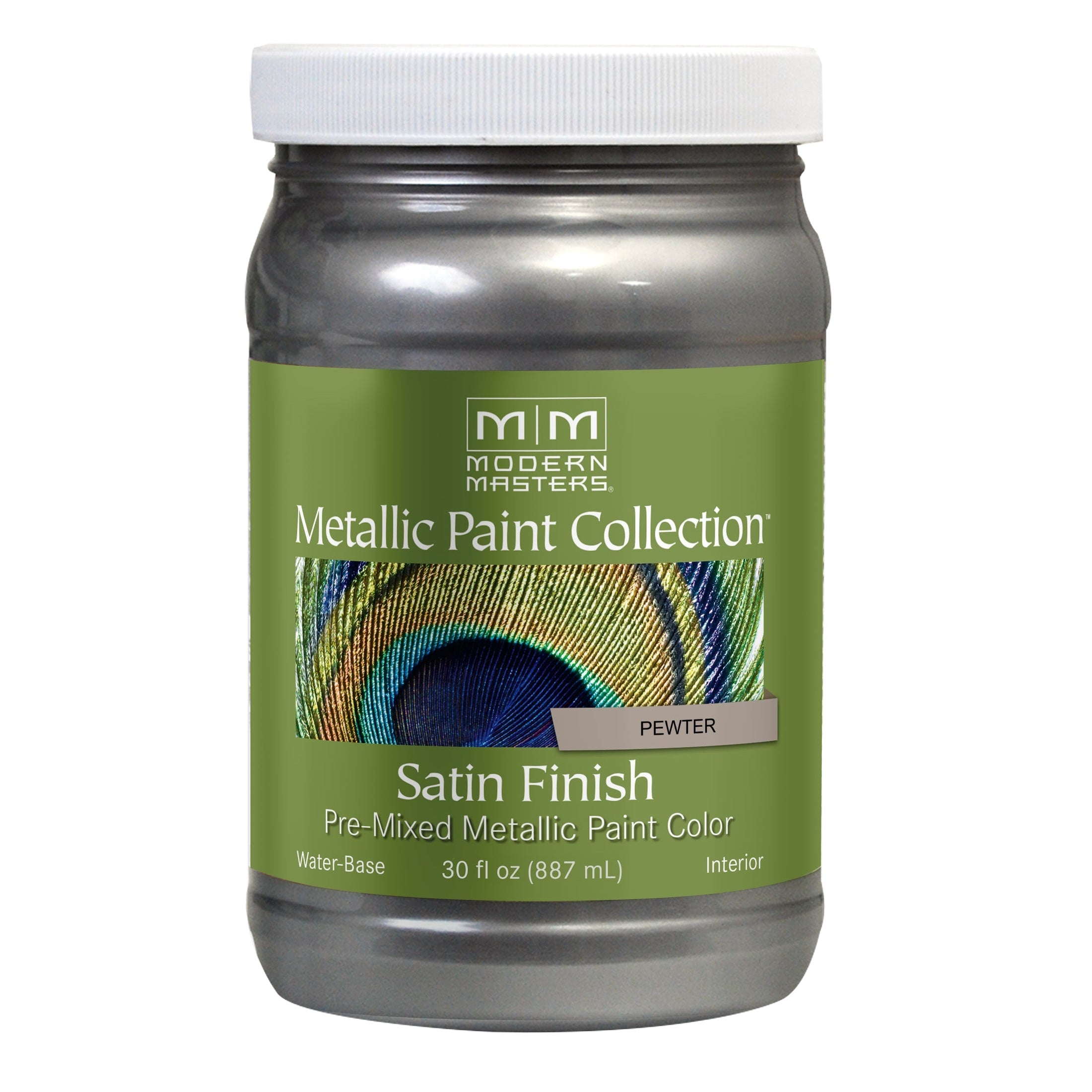 Rust-Oleum Modern Masters ME20932 Metallic Paint, Pewter, 32 fl. oz.