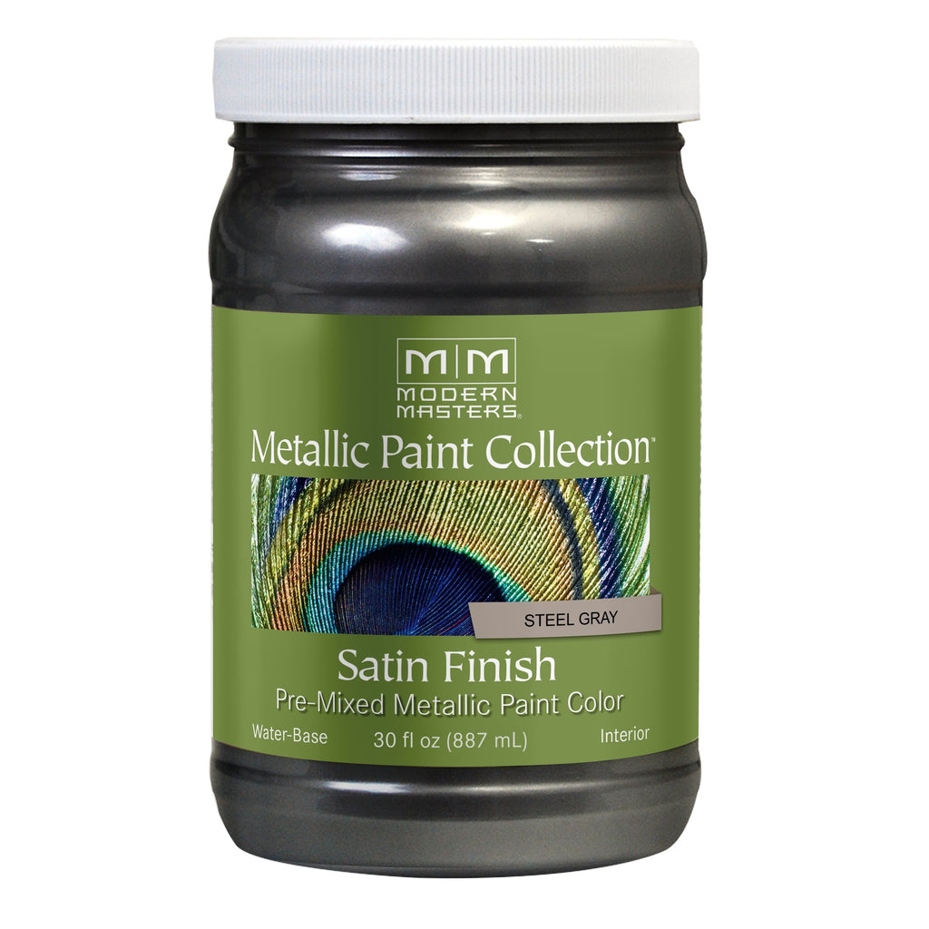 Rust-Oleum Modern Masters ME24432 Metallic Paint, Steel Gray, 32 fl. oz.